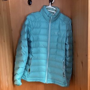 Mountain Hardwear down stretch jacket. Robin egg blue, size small